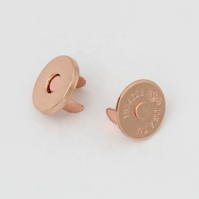 Nolvo World rose gold 14*2mm 18*2 mm strong magnetic snap with letter fasteners clasps buttons for handbag purse wallet