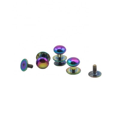 Nolvo World 6-8-10mm Chicago screw rivets Iridescent rainbow metal rivets studs tone on tone