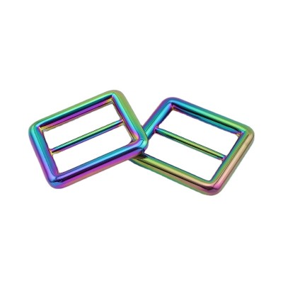 Nolvo World 26mm 1" Rainbow Wholesale Nice Color Metal Purse Strap Tri-glide Buckle,2.6cm Rainbow Bag Belts Slider Buckles